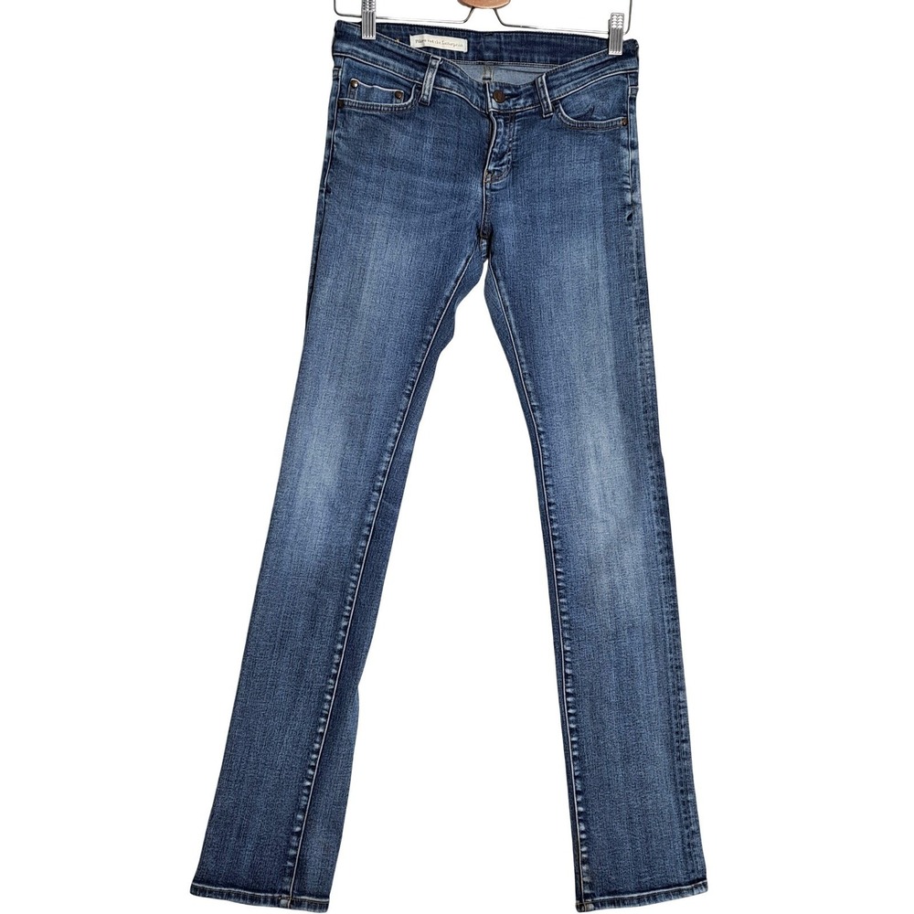 Pilcro Letterpress Womens 28 Blue Slim Straight Jeans Salvage Edge Anthropologie